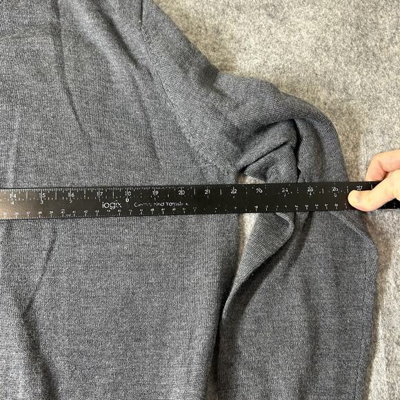 Raffi Linea Uomo Sweater Mens Large V-Neck 100% Extra Fine Merino Wool Gray FLAW - Picture 7 of 10